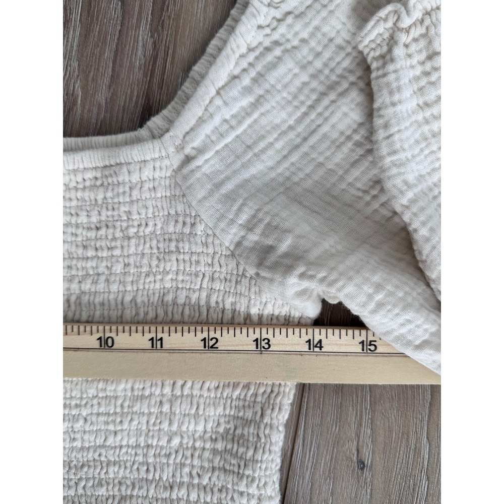 Neuflora Loveland Dress Small Gauze Smocked Puff Sleeve Cottage Prairie Boho - Picture 6 of 13